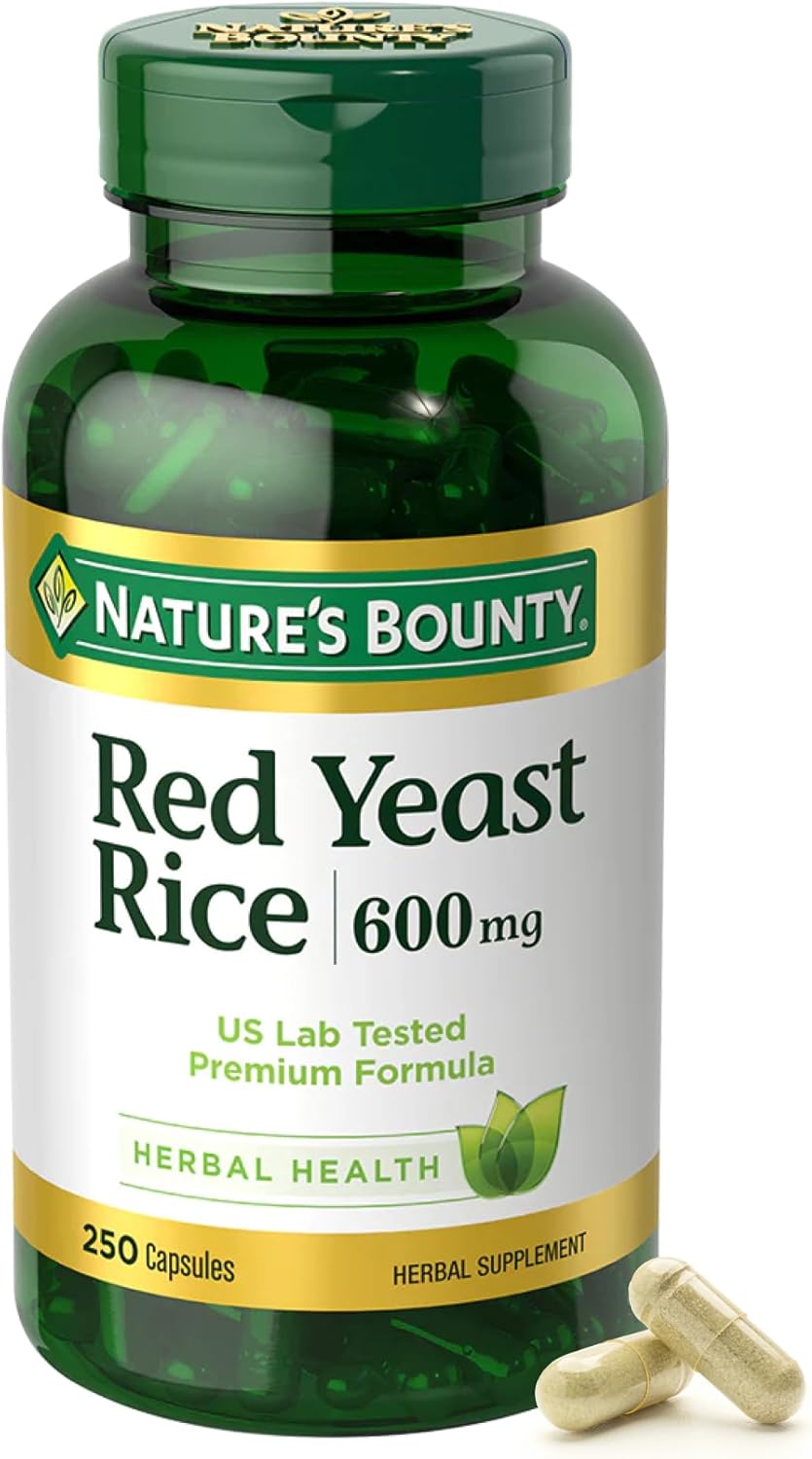 600mg Red Yeast Rice Herbal Supplement - 250 Capsules by Nature's Bounty