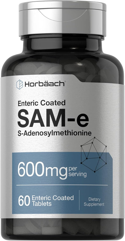 600mg SAM-e Supplement Tablets - 60 Count - S-Adenosyl Methionine - Vegetarian, Non-GMO, Gluten Free