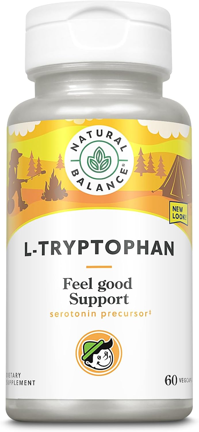 60ct Natural Balance L-Tryptophan Supplement for Mood and Sleep Support