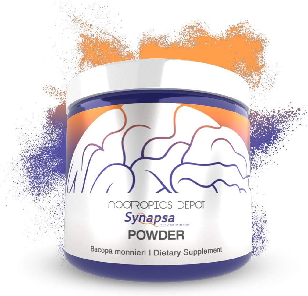 60g Nootropics Depot Synapsa Bacopa Monnieri Powder - Whole Plant Extract for Learning, Memory, Mental Performance - Ayurvedic Supplement - Clinically Proven