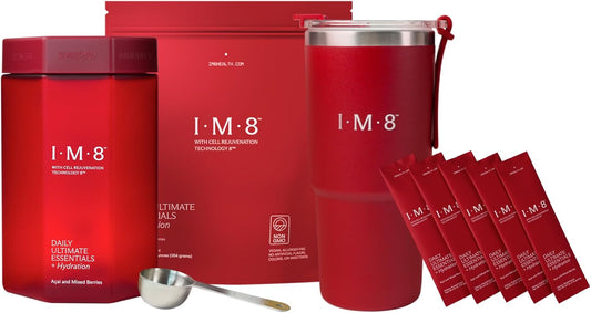 Beckham Stack Starter Kit: IM8 Longevity NAD & Essentials Multivitamin Powder for Anti Aging & Wellness (30 Servings)