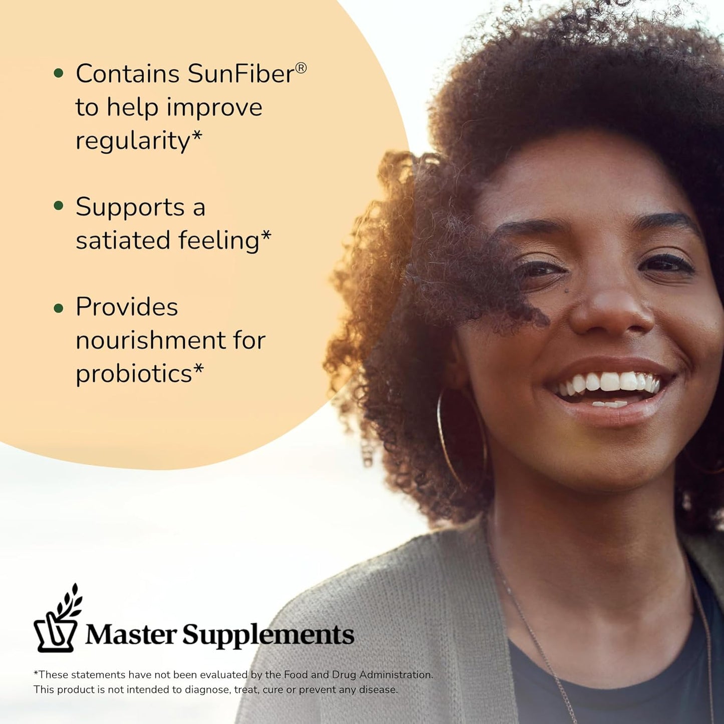 6.35 oz Master Supplements TruFiber: Vegan Prebiotic Fiber for Digestive Health, Gluten Free - 50 Servings