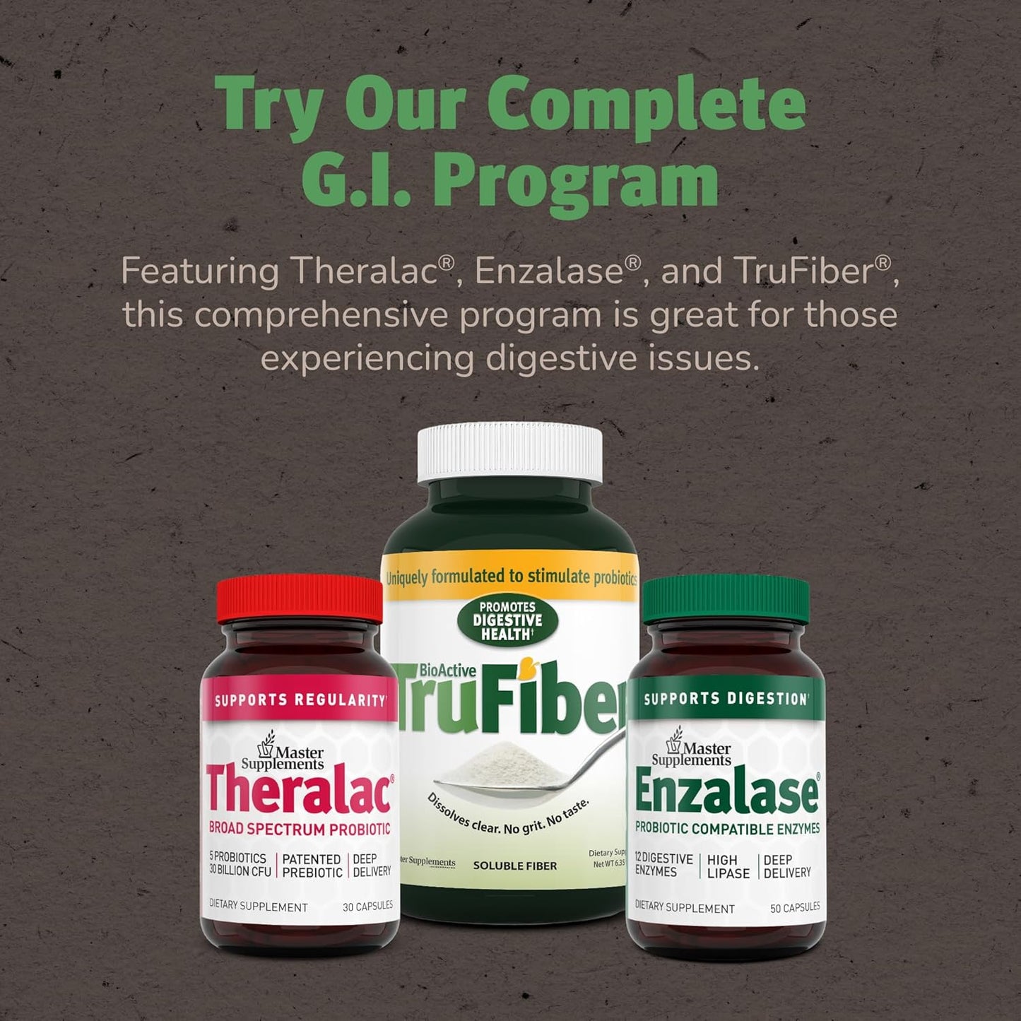 6.35 oz Master Supplements TruFiber: Vegan Prebiotic Fiber for Digestive Health, Gluten Free - 50 Servings
