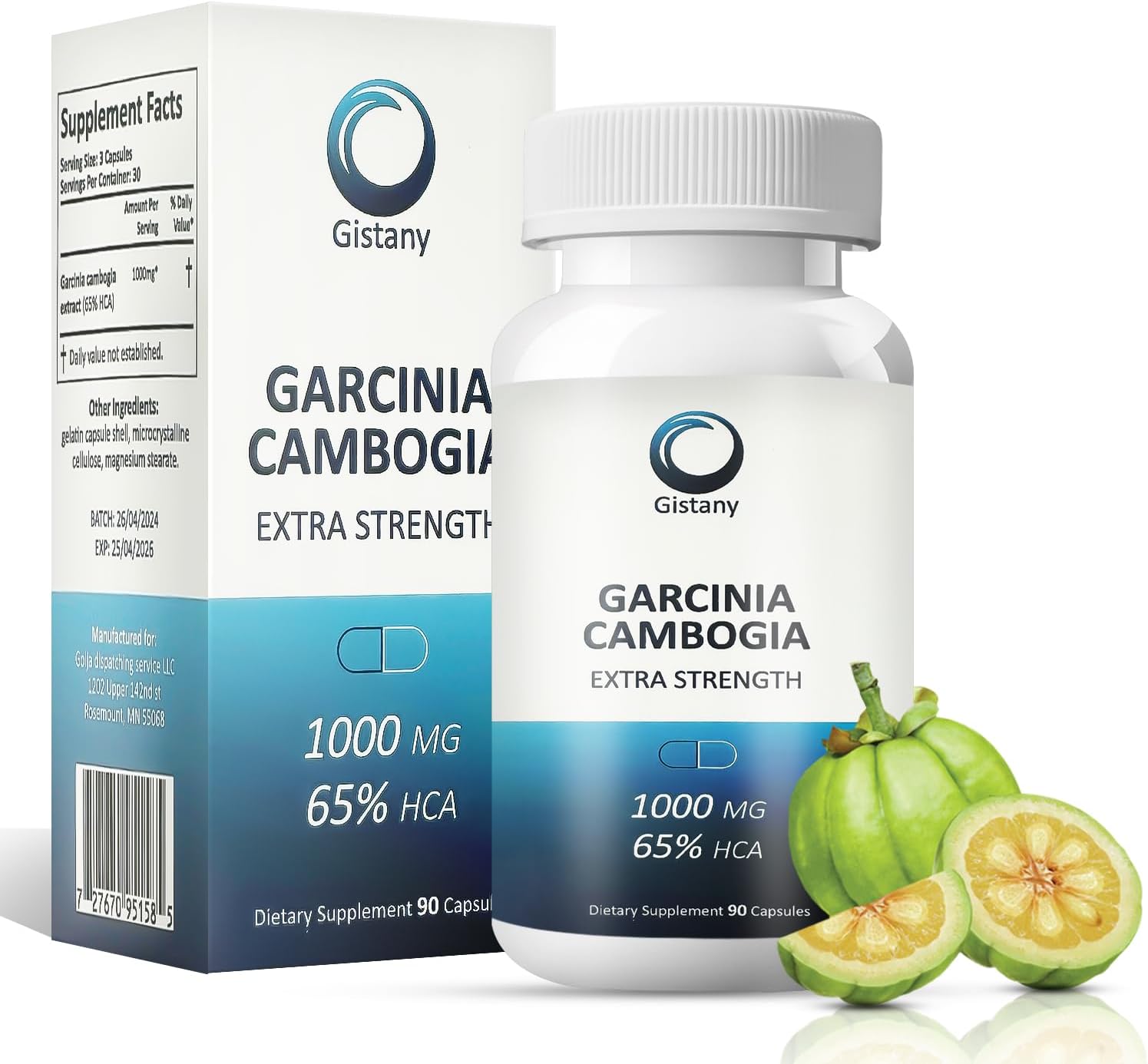 65% HCA Pure Garcinia Cambogia Weight Loss Pills for Appetite Control - Extra Strength Dietary Supplement for Men and Women