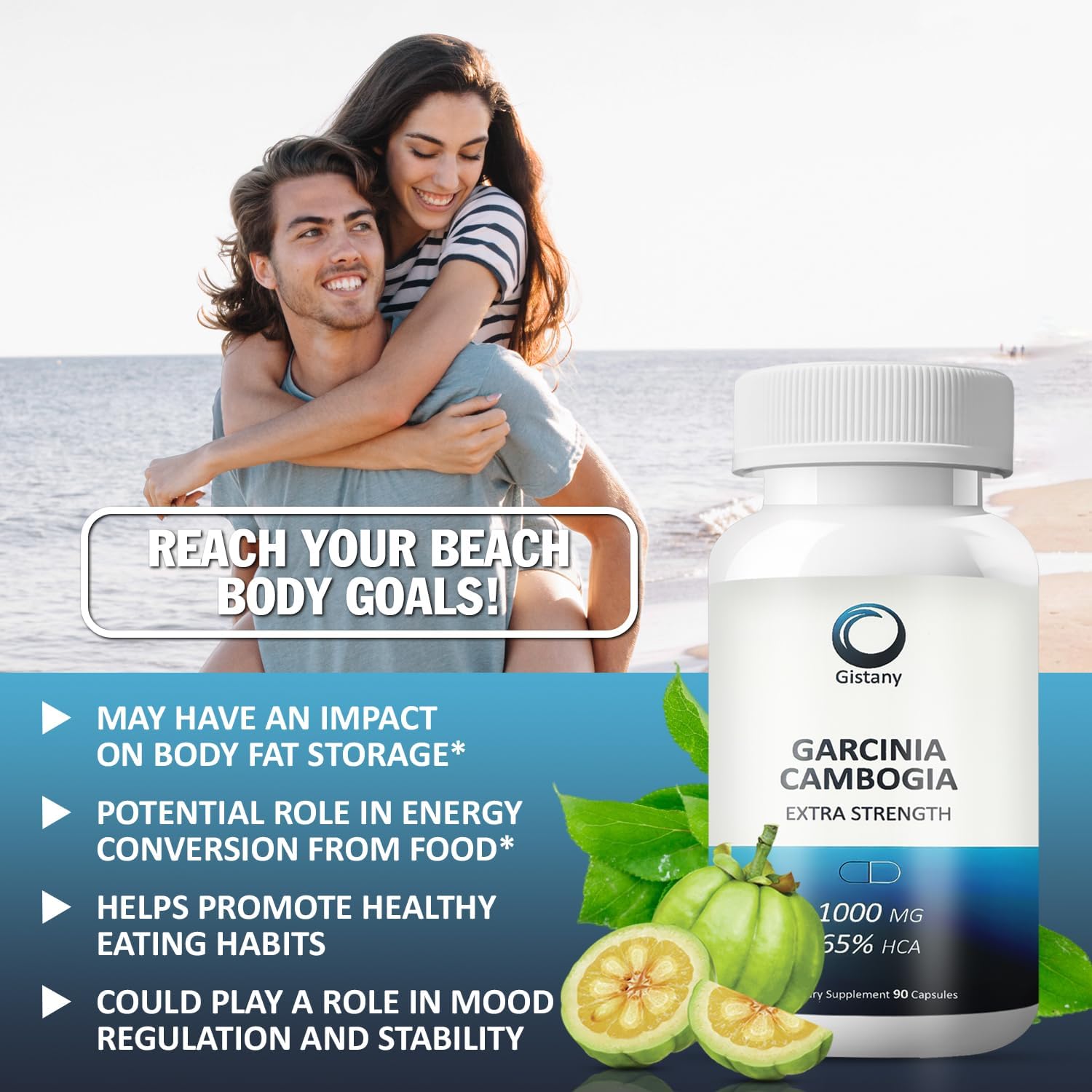 65% HCA Pure Garcinia Cambogia Weight Loss Pills for Appetite Control - Extra Strength Dietary Supplement for Men and Women