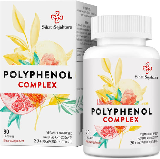 67,500 MG Polyphenol Supplement - Antioxidant-Rich Age Defense Superfood with Quercetin, Resveratrol, Green Tea - Plant-Based Immune Support, Energy Boost - 90 Capsules