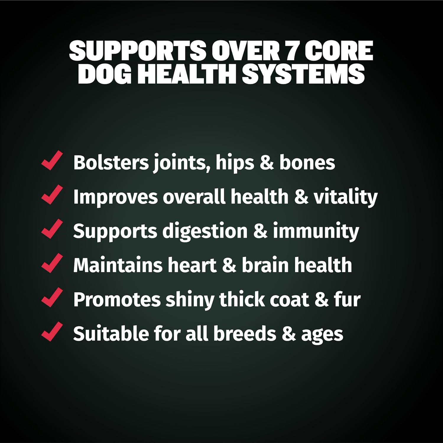 7-in-1 Bully Max Dog Multivitamin Powder for Total Health & Immunity - Omega 3 Supplements for Heart, Digestive, Joint Health - All Breeds, 13oz Bag