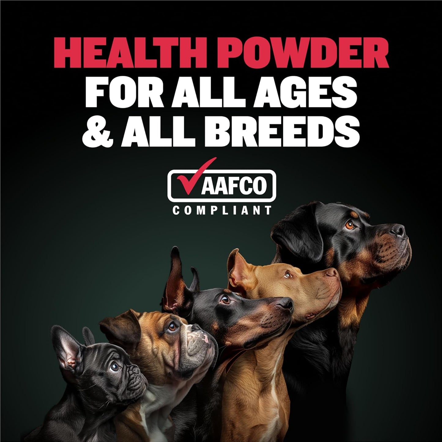 7-in-1 Bully Max Dog Multivitamin Powder for Total Health & Immunity - Omega 3 Supplements for Heart, Digestive, Joint Health - All Breeds, 13oz Bag