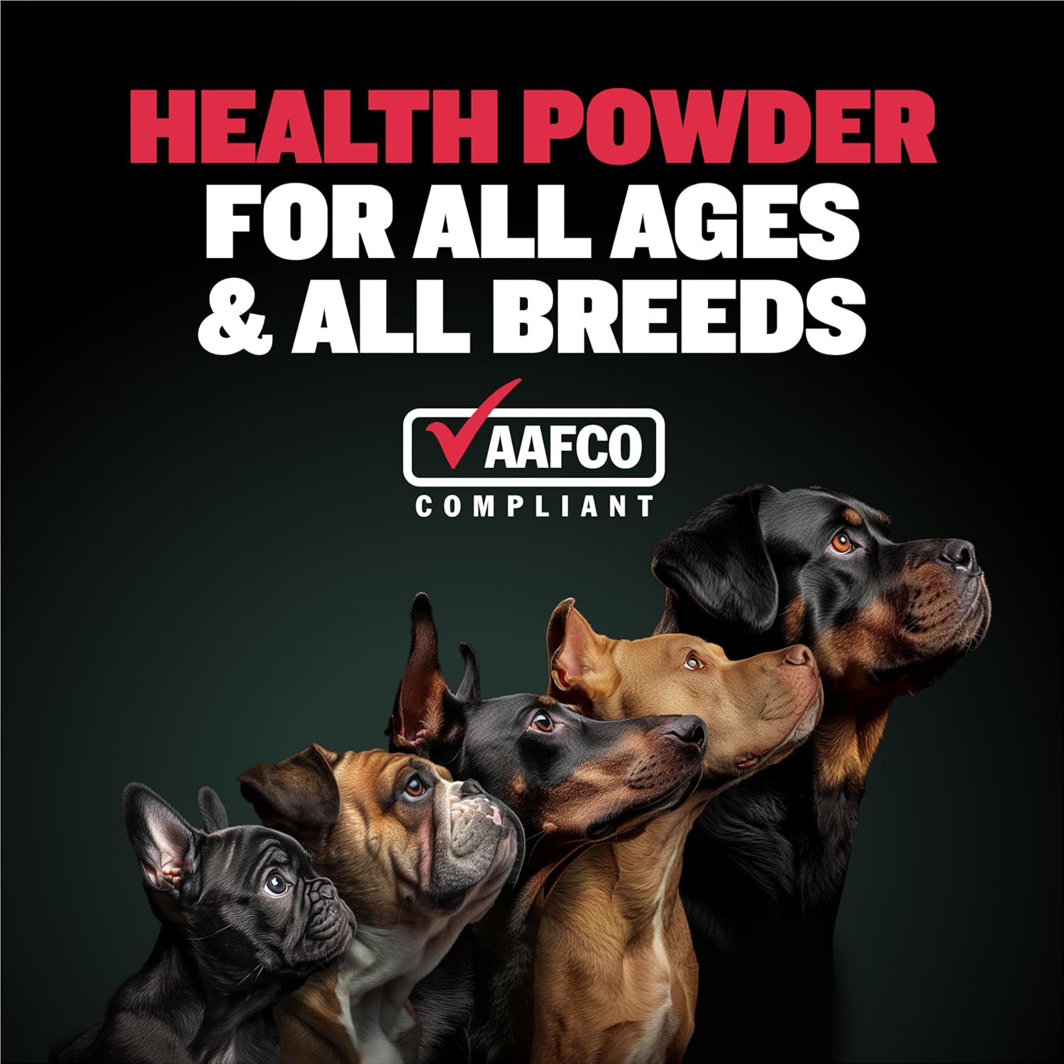 7-in-1 Bully Max Dog Multivitamin Powder for Total Health & Immunity - Omega 3 Supplements for Heart, Digestive, Joint Health - All Breeds, 13oz Bag
