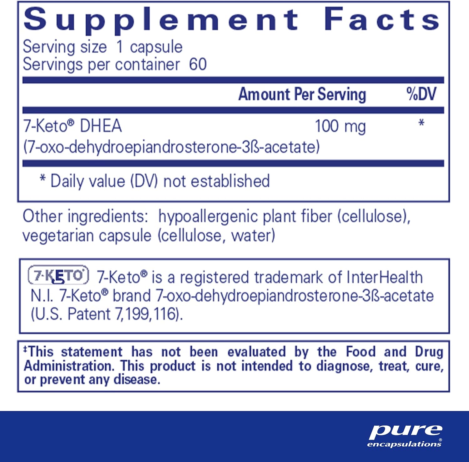 7-Keto DHEA 100 mg Capsules - Supports Thermogenesis and Body Composition - Pure Encapsulations