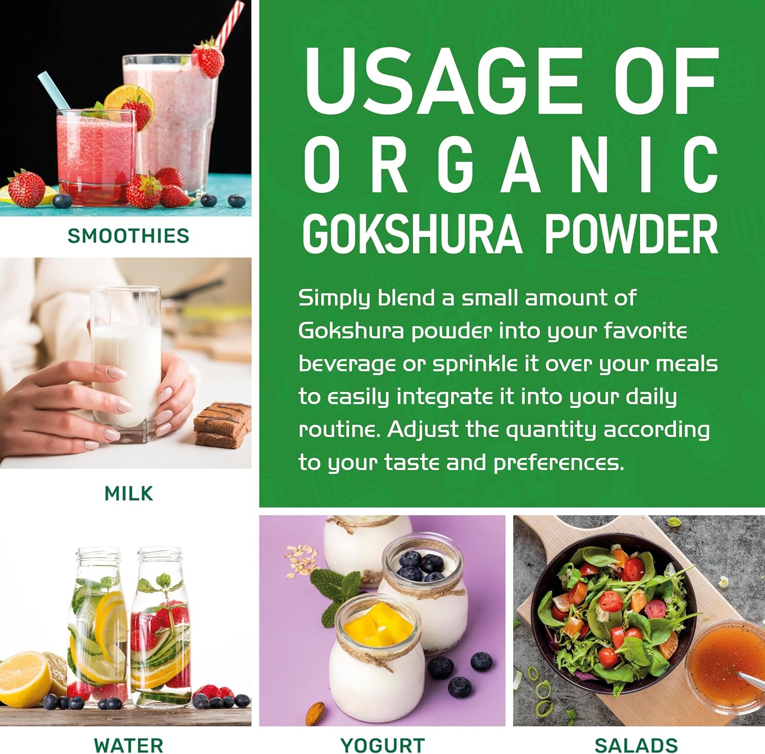 7 oz Jiva Organics Gokshura Powder - Non-GMO Full Spectrum Tribulus from India