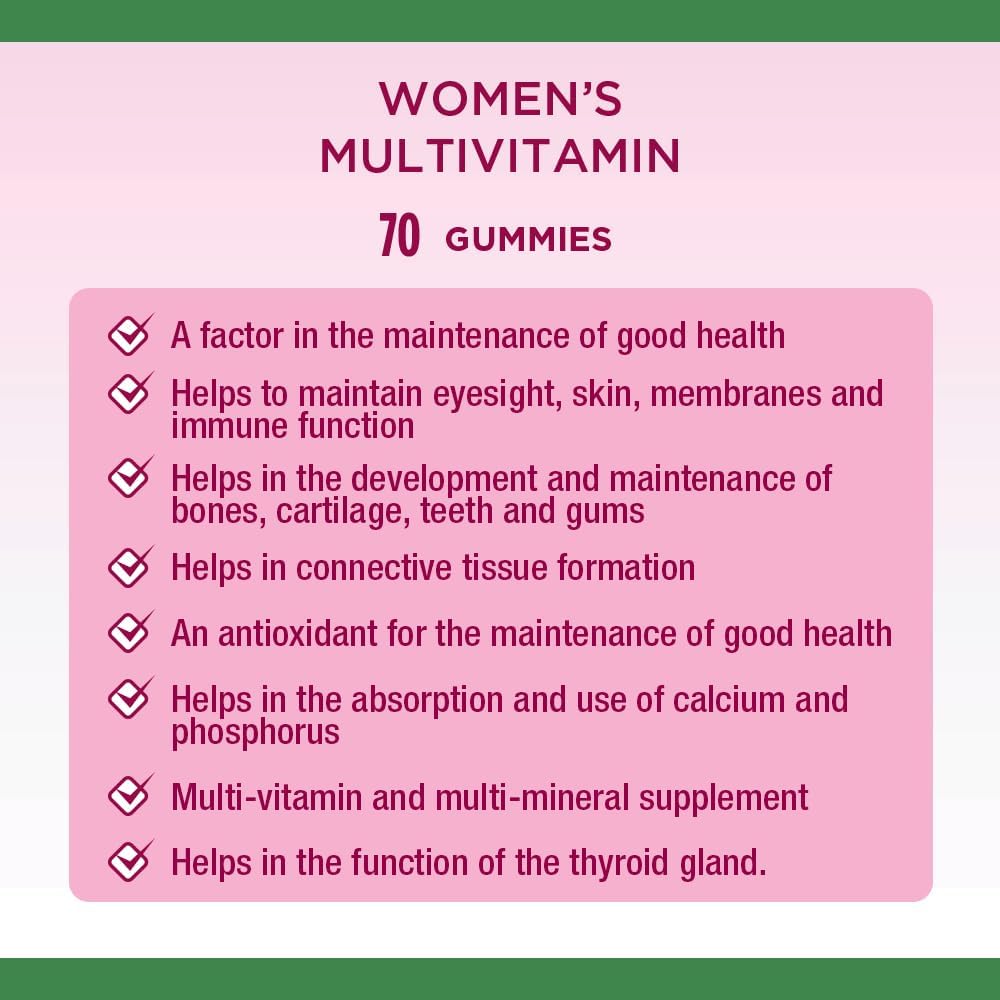 70 Count Nature's Bounty Women's Multivitamin Gummies for Immune Support and Overall Wellness