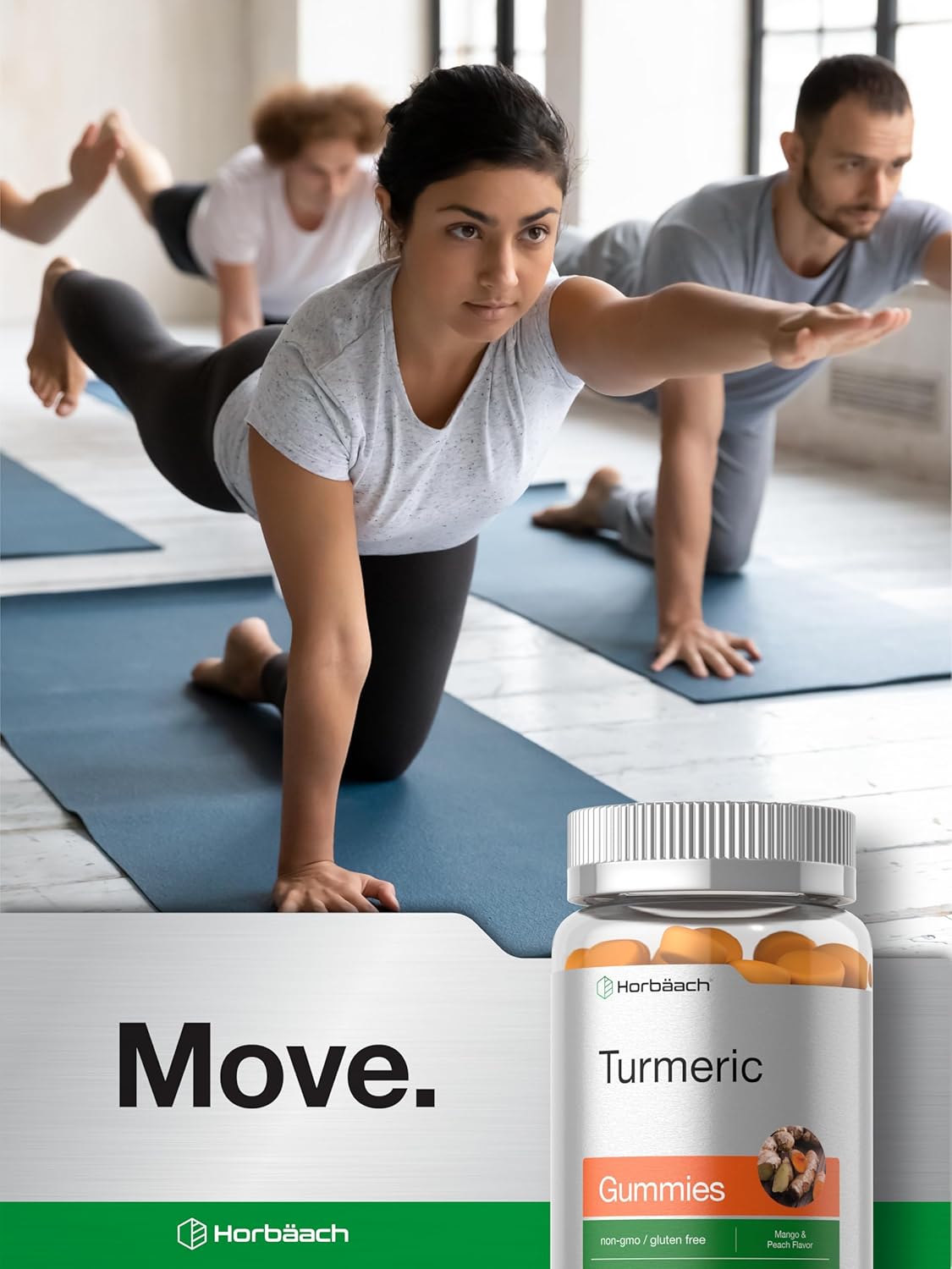 70 Count Vegan Turmeric Gummies with Mango & Peach Flavor - Gluten Free & Non-GMO Turmeric Curcumin Supplement with Ginger