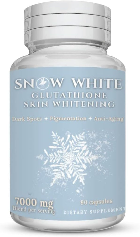 7000MG Glutathione Whitening Pills - Remove Dark Spots, Acne Scars, and Hyperpigmentation - Natural Skin Lightening Capsules - Non-GMO - 90 Capsules
