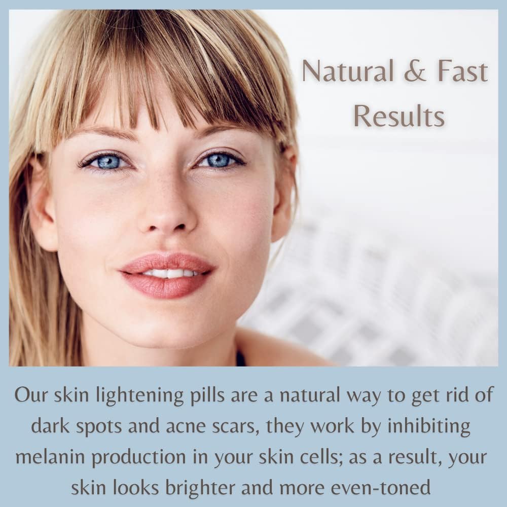 7000MG Glutathione Whitening Pills - Remove Dark Spots, Acne Scars, and Hyperpigmentation - Natural Skin Lightening Capsules - Non-GMO - 90 Capsules