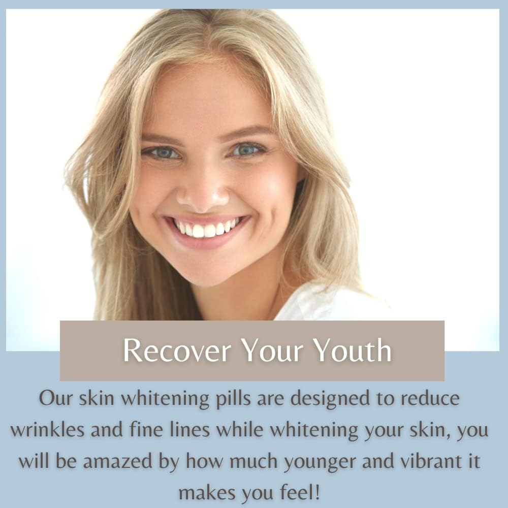 7000MG Glutathione Whitening Pills - Remove Dark Spots, Acne Scars, and Hyperpigmentation - Natural Skin Lightening Capsules - Non-GMO - 90 Capsules