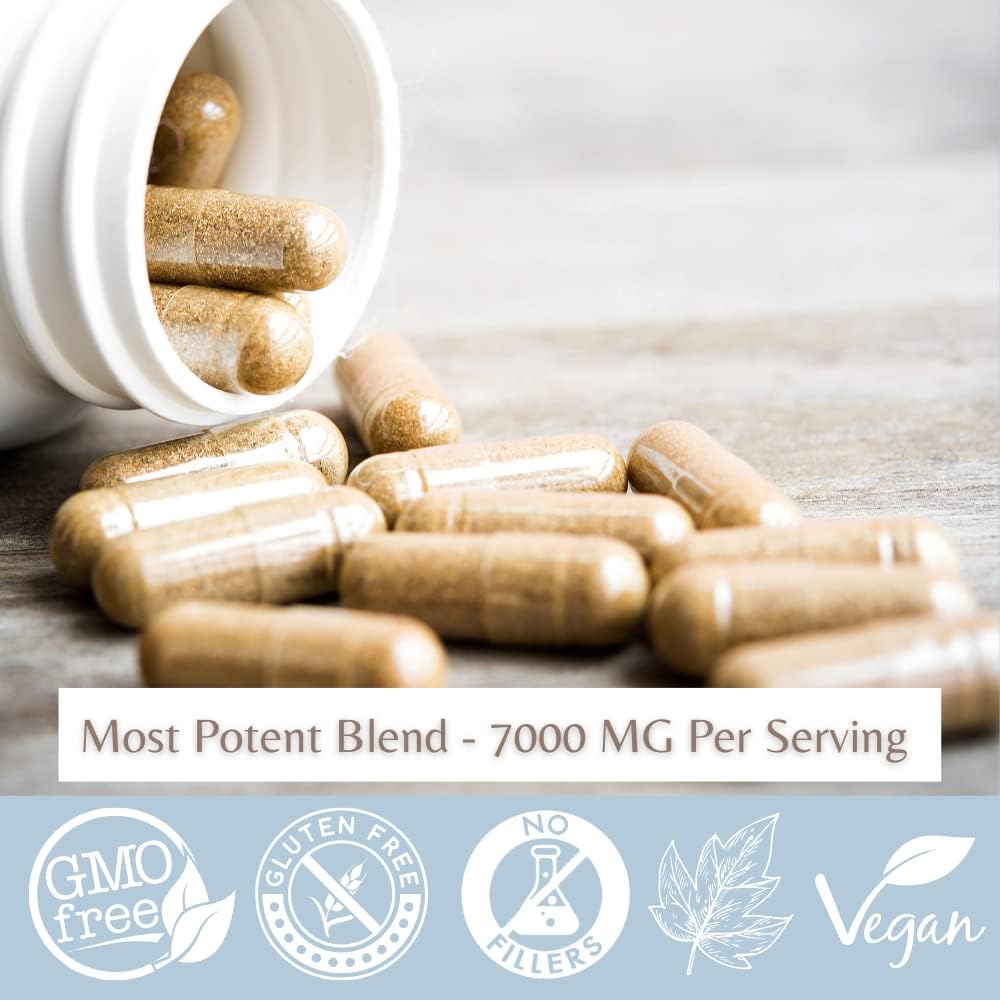 7000MG Glutathione Whitening Pills - Remove Dark Spots, Acne Scars, and Hyperpigmentation - Natural Skin Lightening Capsules - Non-GMO - 90 Capsules