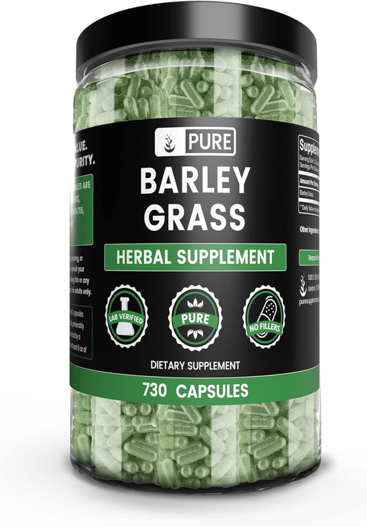 730 Capsules of Pure Barley Grass with No Fillers - Original Ingredients, No Magnesium or Rice