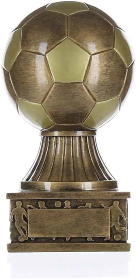 7.5 Inch Soccer Action Pedestal Trophy with Engraved Plate - Ideal Award for Teams, MVPs, Coaches, and Goals | Trofeo de Fútbol for Celebrations