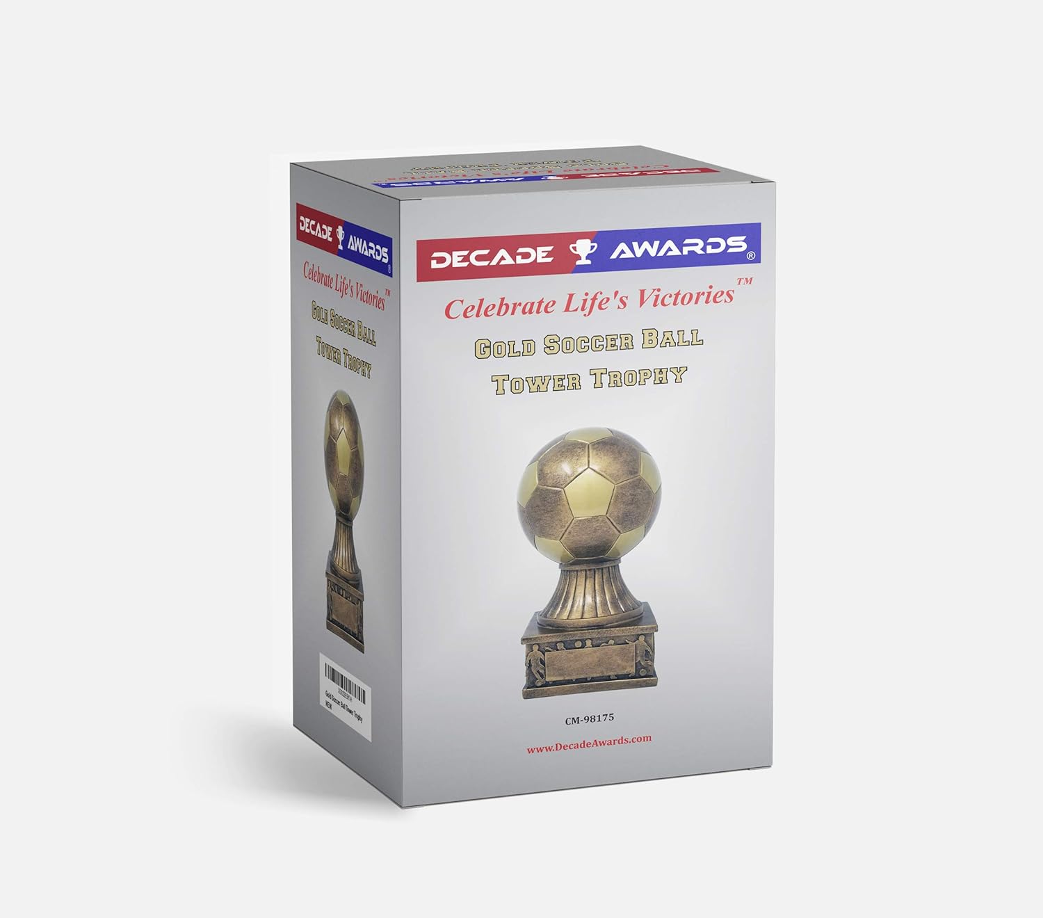 7.5 Inch Soccer Action Pedestal Trophy with Engraved Plate - Ideal Award for Teams, MVPs, Coaches, and Goals | Trofeo de Fútbol for Celebrations