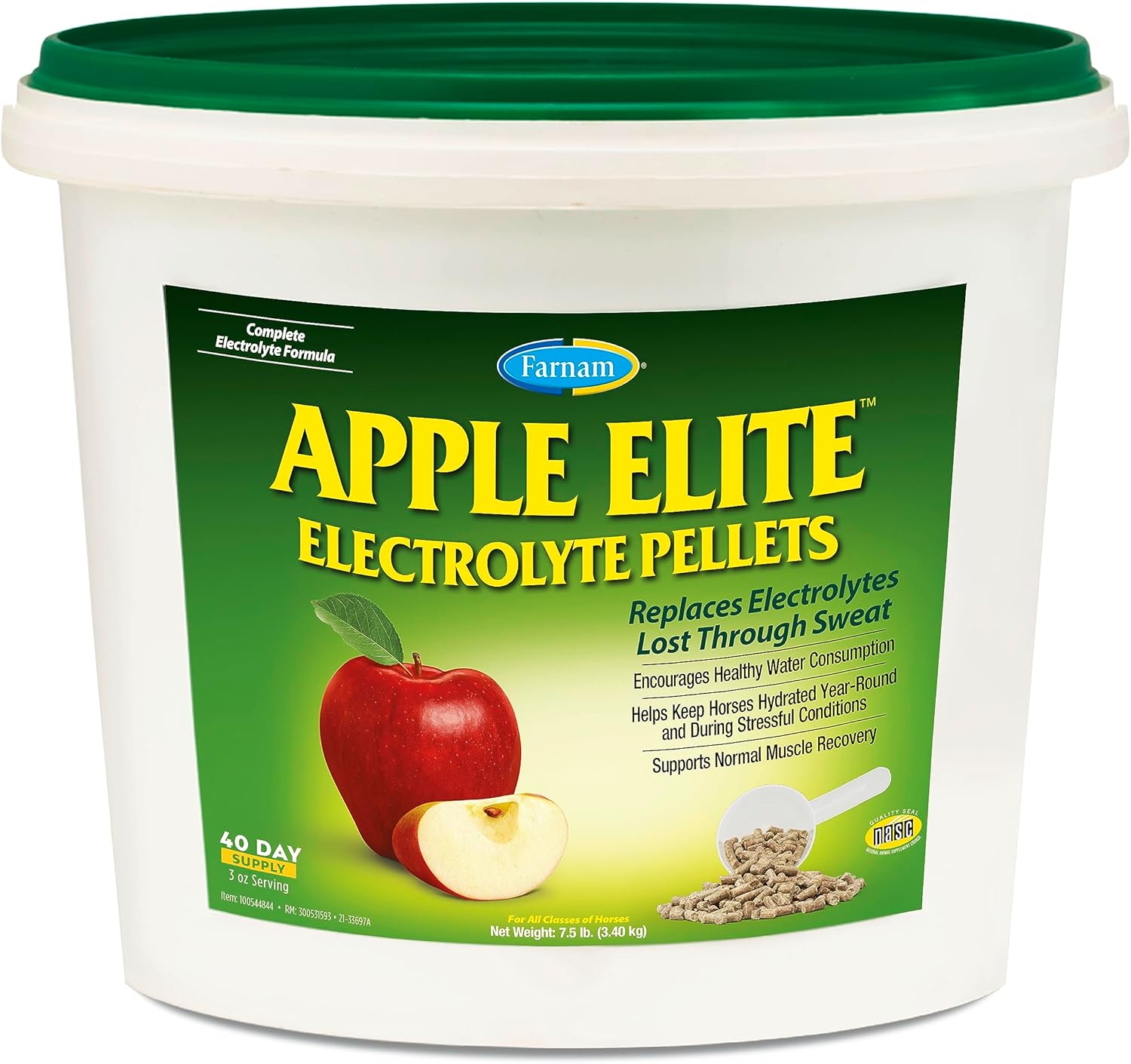 7.5 lb Farnam Apple Elite Electrolyte Pellets: 40 Day Supply