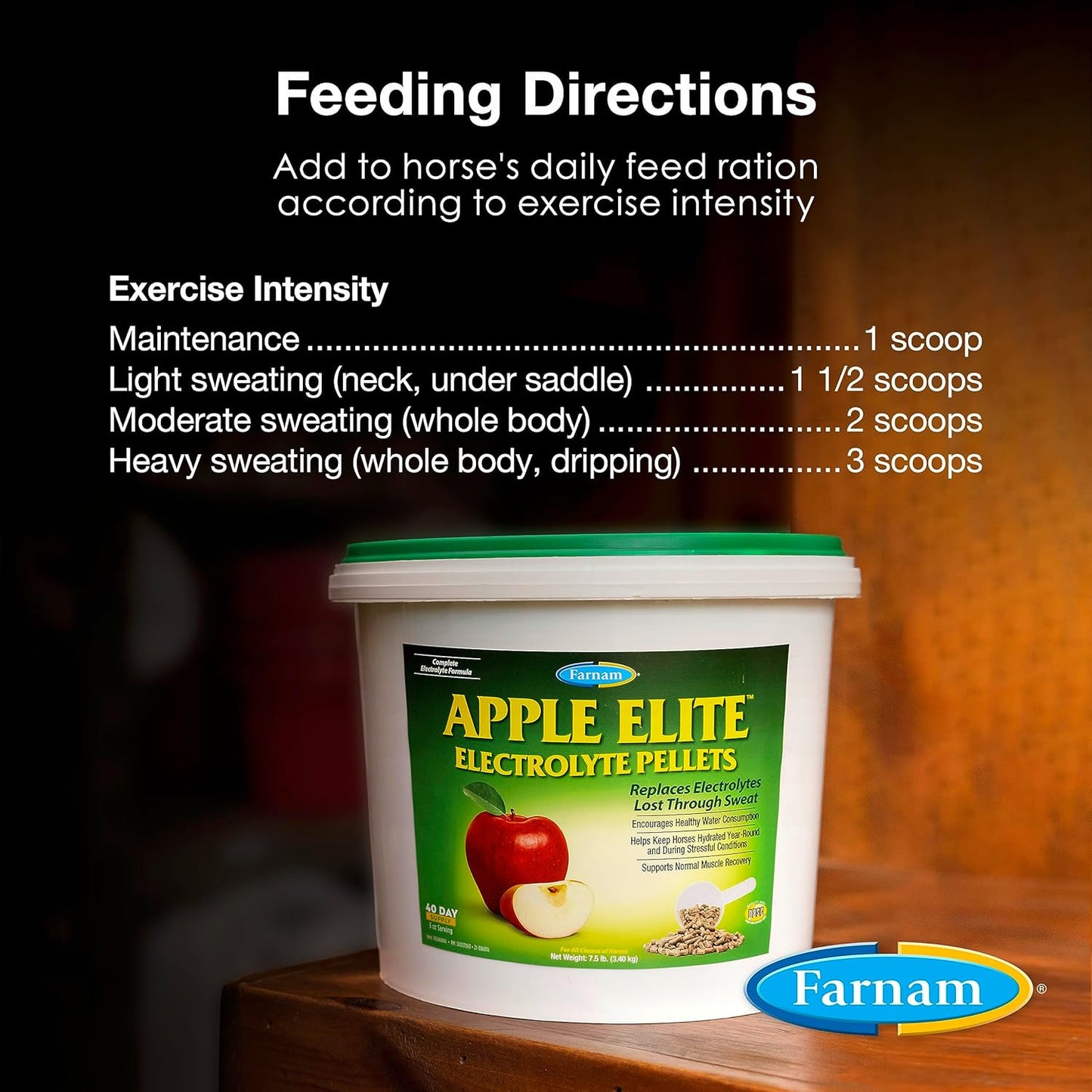 7.5 lb Farnam Apple Elite Electrolyte Pellets: 40 Day Supply