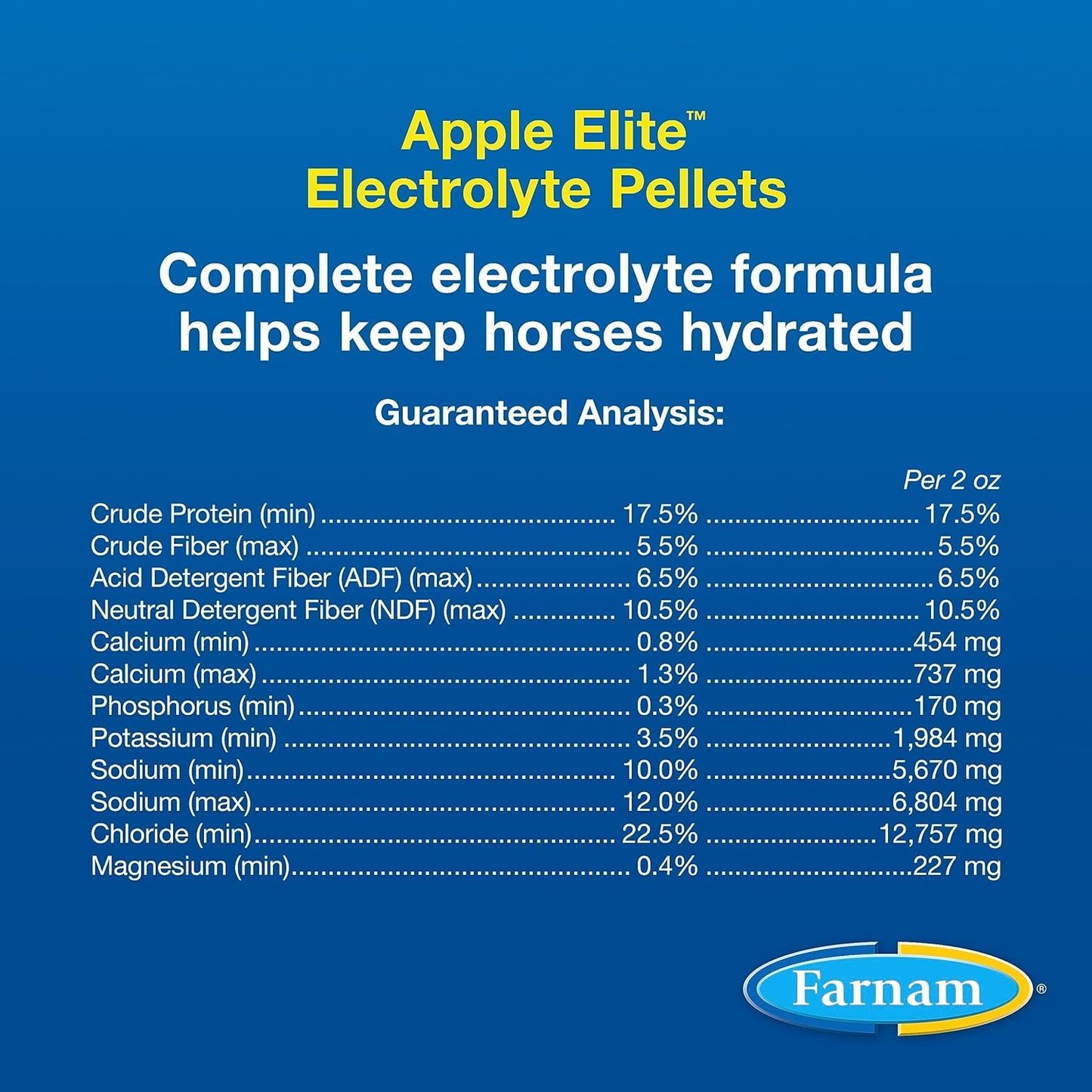 7.5 lb Farnam Apple Elite Electrolyte Pellets: 40 Day Supply