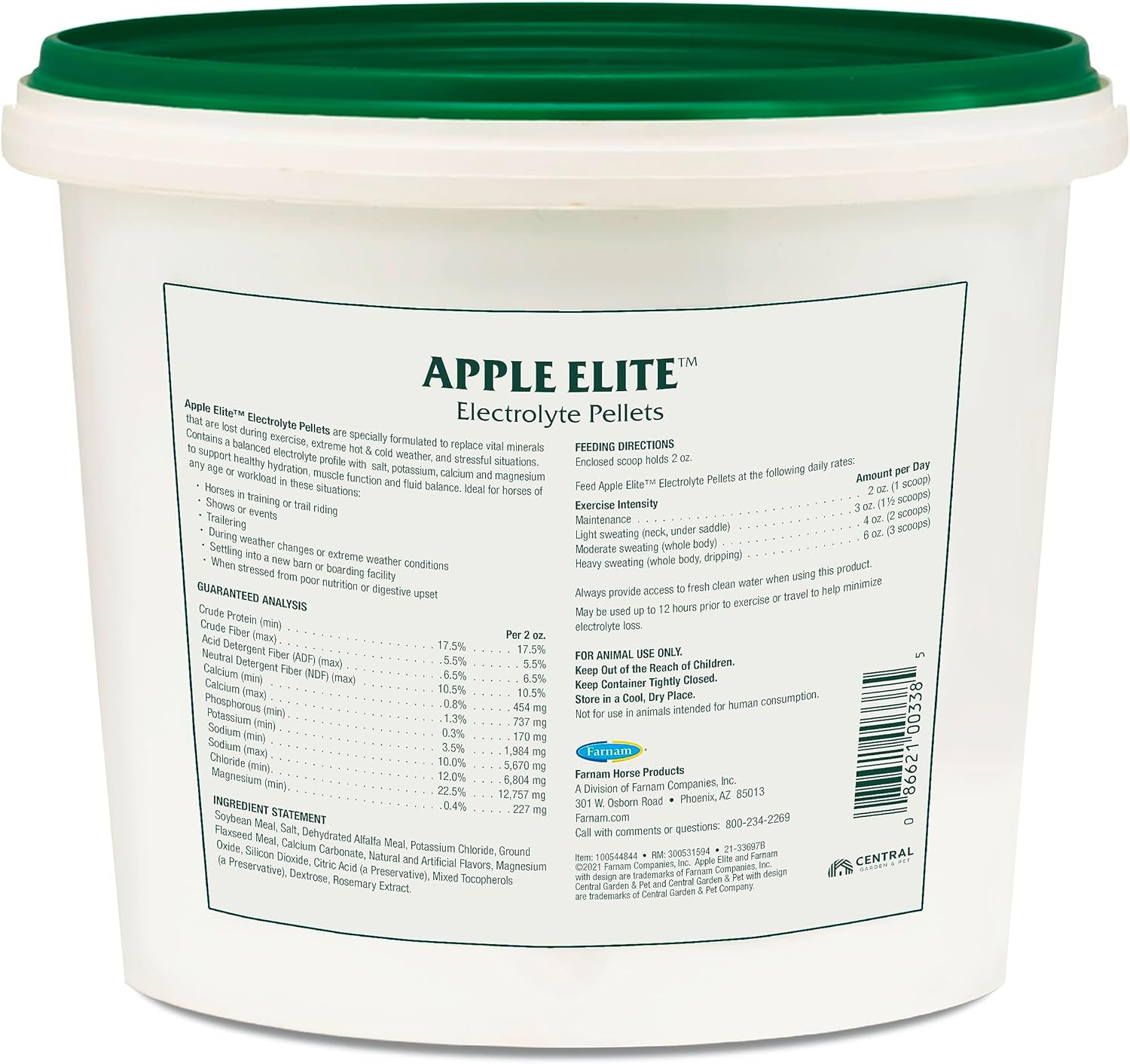 7.5 lb Farnam Apple Elite Electrolyte Pellets: 40 Day Supply