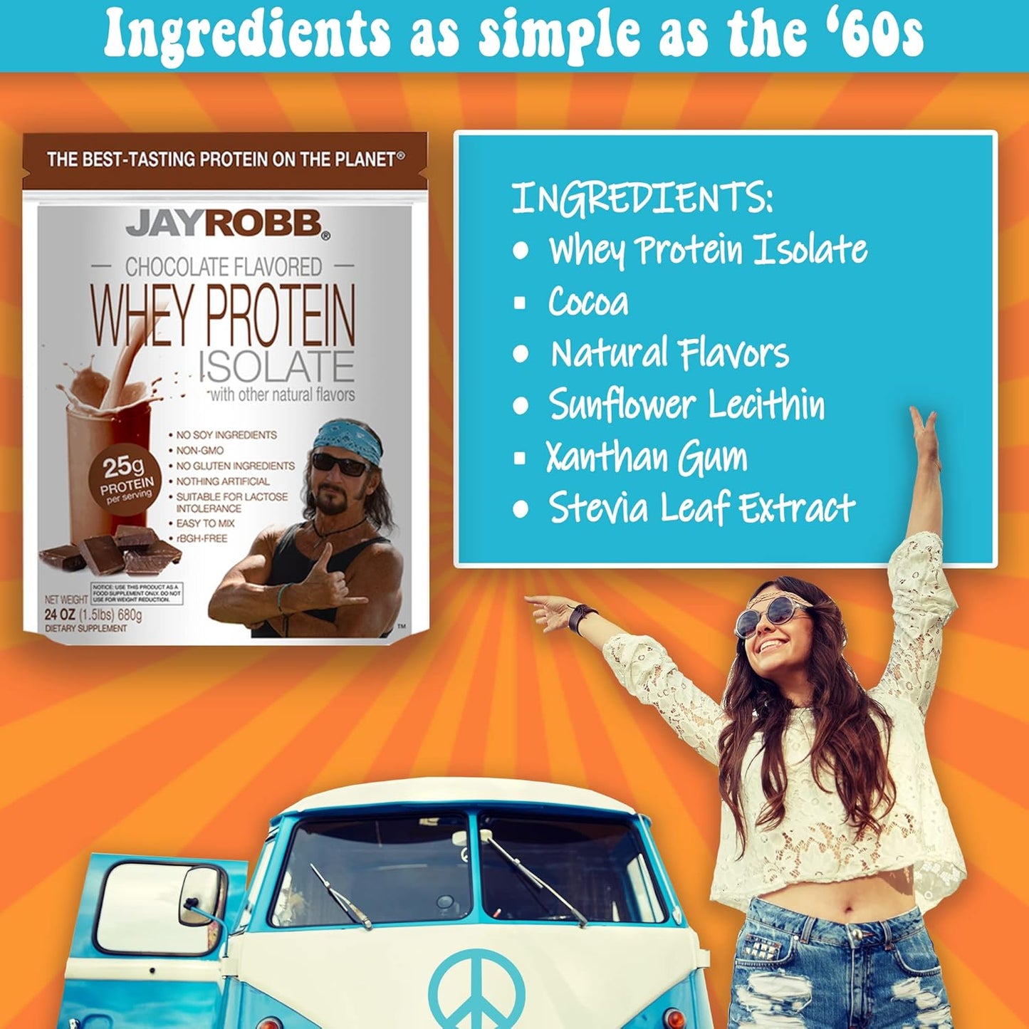 75 Servings of JAYROBB Whey Isolate Protein Powder, Low Carb, Keto-Friendly, Vegetarian, Gluten-Free, No Sugar Added, Non-GMO, Chocolate Flavor