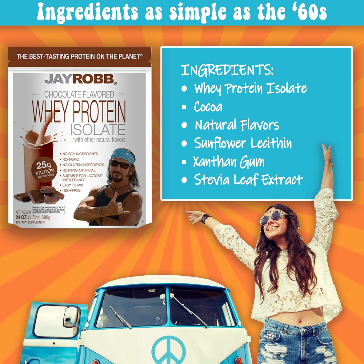 75 Servings of JAYROBB Whey Isolate Protein Powder, Low Carb, Keto-Friendly, Vegetarian, Gluten-Free, No Sugar Added, Non-GMO, Chocolate Flavor