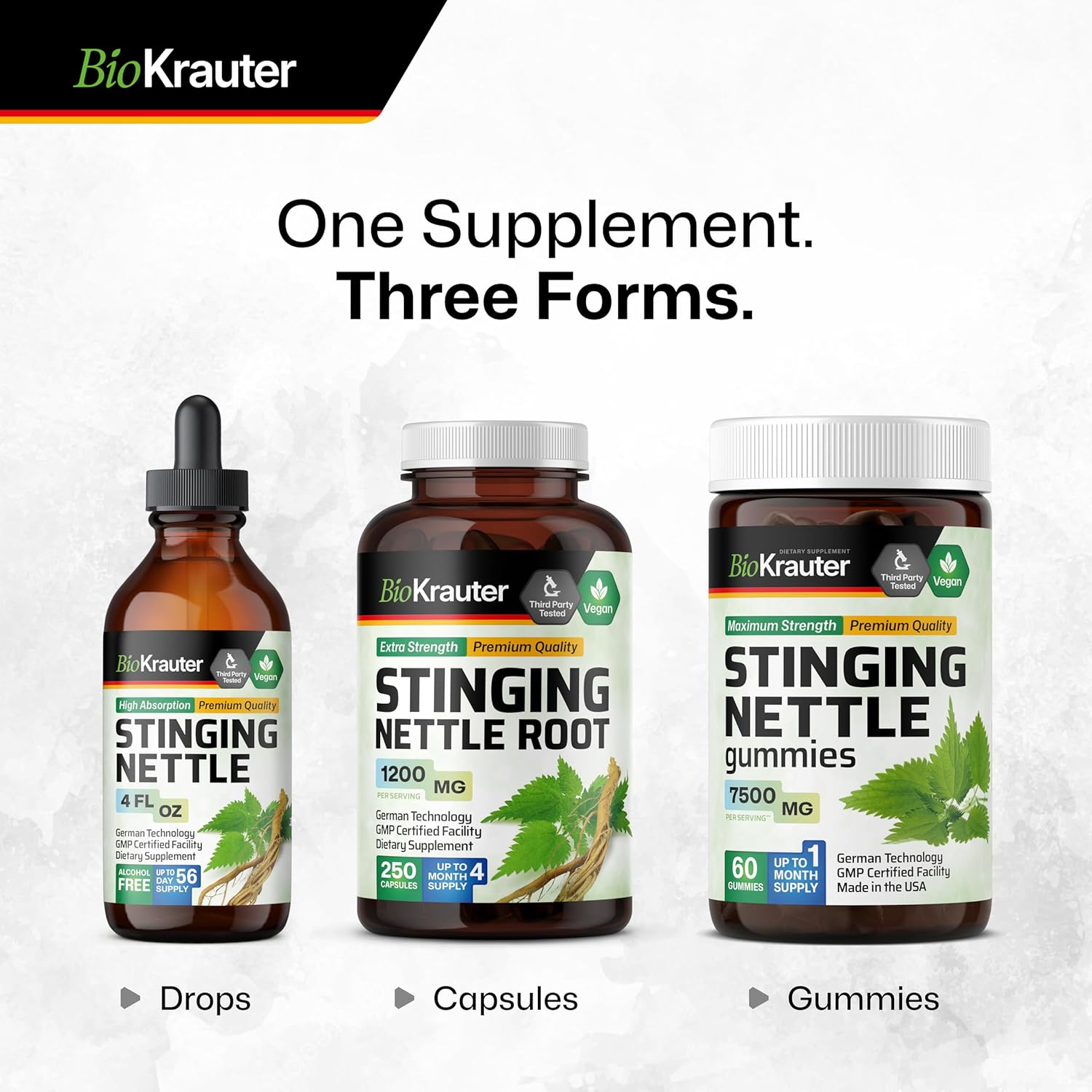 7500mg Stinging Nettle Root Extract Gummies for Urinary Support - Vegan Formula with 10:1 Nettle Root Extract - 60 Chews
