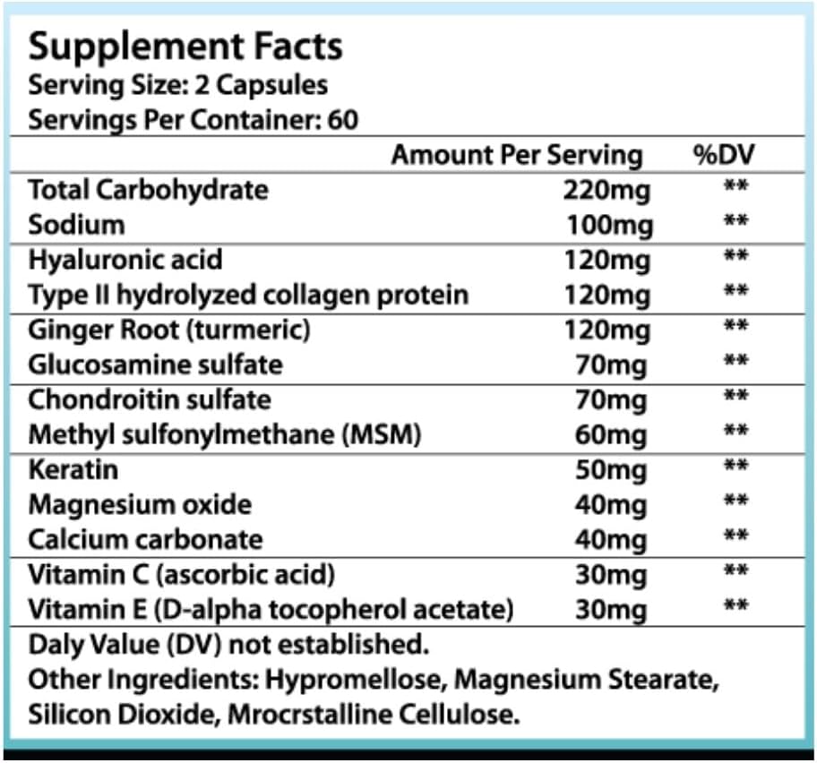 750mg Hyaluronic Acid Capsules for Joint and Muscle Health - 30 Count