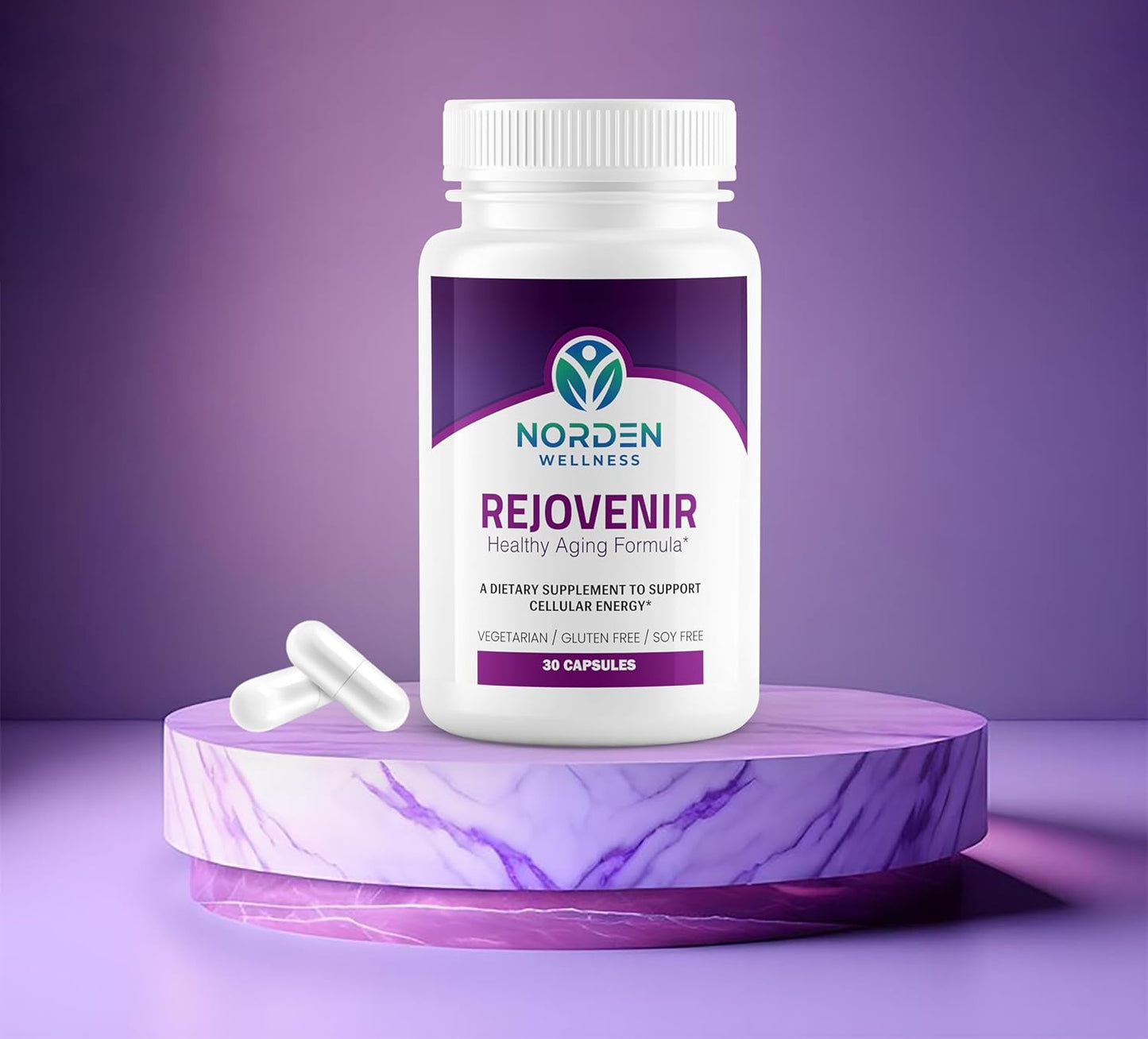 750mg NAD+ Supplement with Vitamin C & Niacin for Healthy Aging & Energy - 30 Vegan Capsules