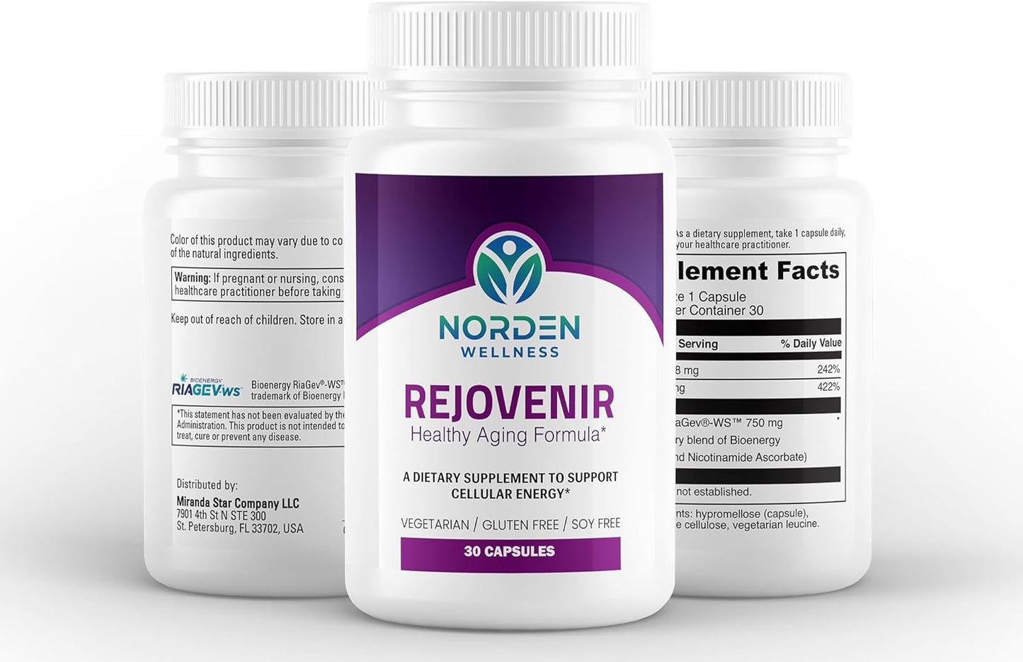 750mg NAD+ Supplement with Vitamin C & Niacin for Healthy Aging & Energy - 30 Vegan Capsules