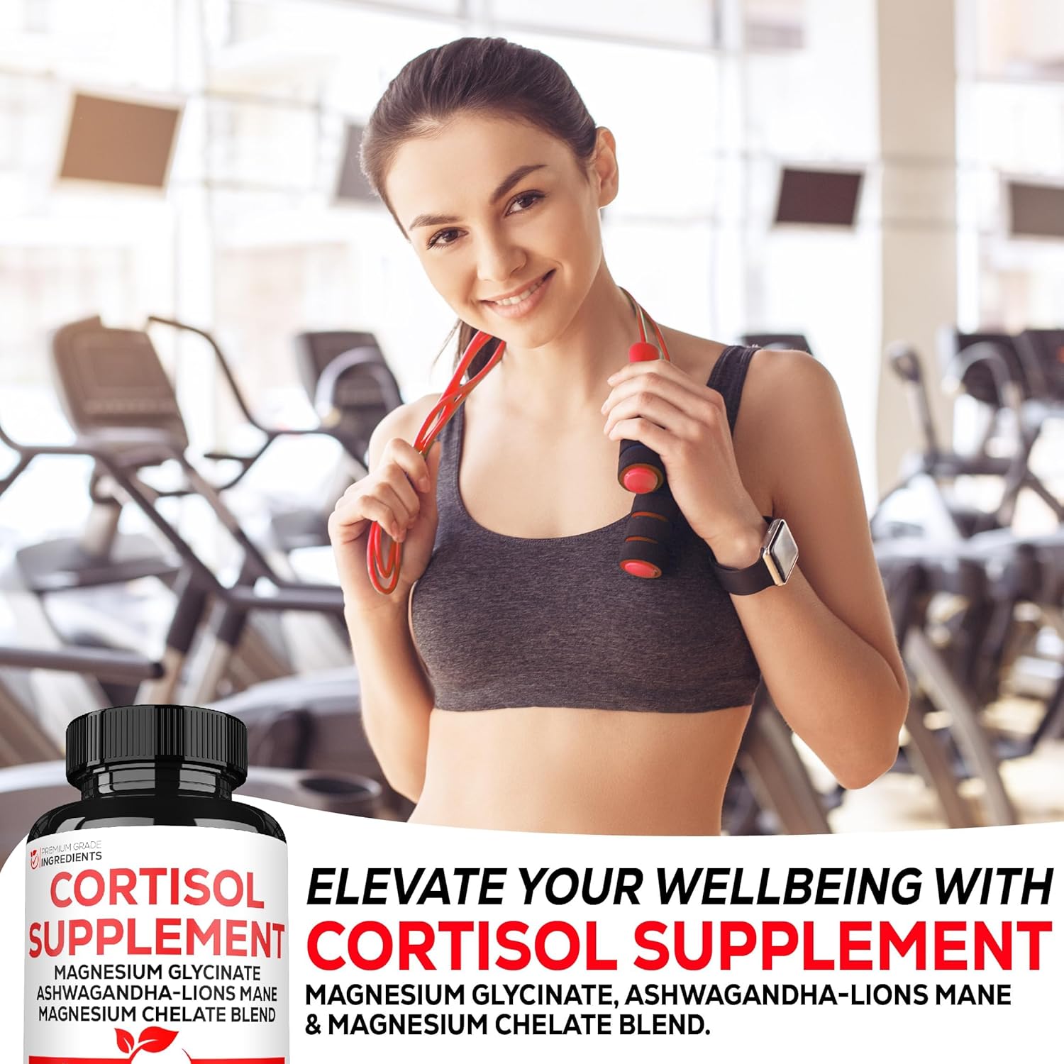 7in1 Cortisol Supplement with Magnesium Glycinate and Ashwagandha - Mood Support, Rest, and Resilience - 90 Capsules for 45 Days