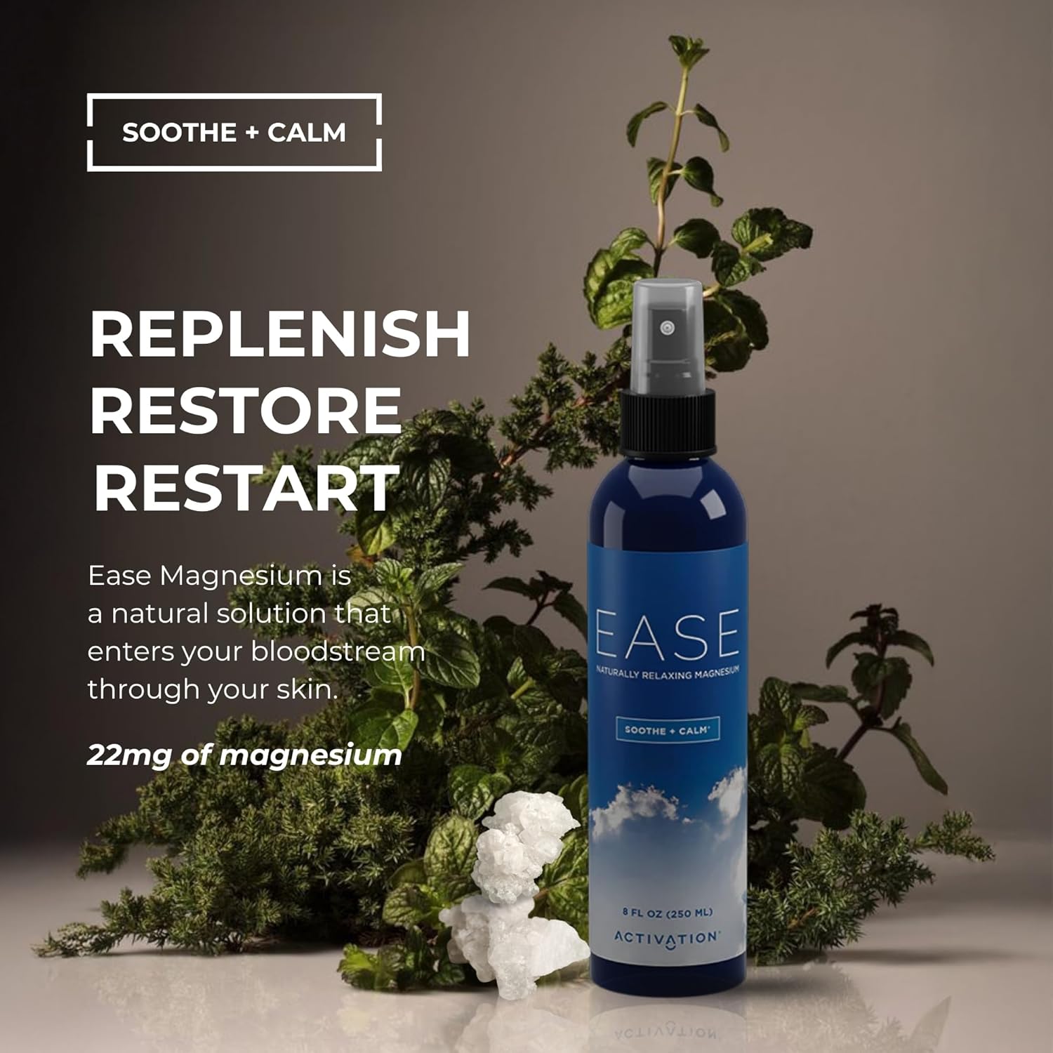 8 fl oz Magnesium Spray for Easy Activation | Fast Absorbing Chloride from Dead Sea | Enhanced Wellness