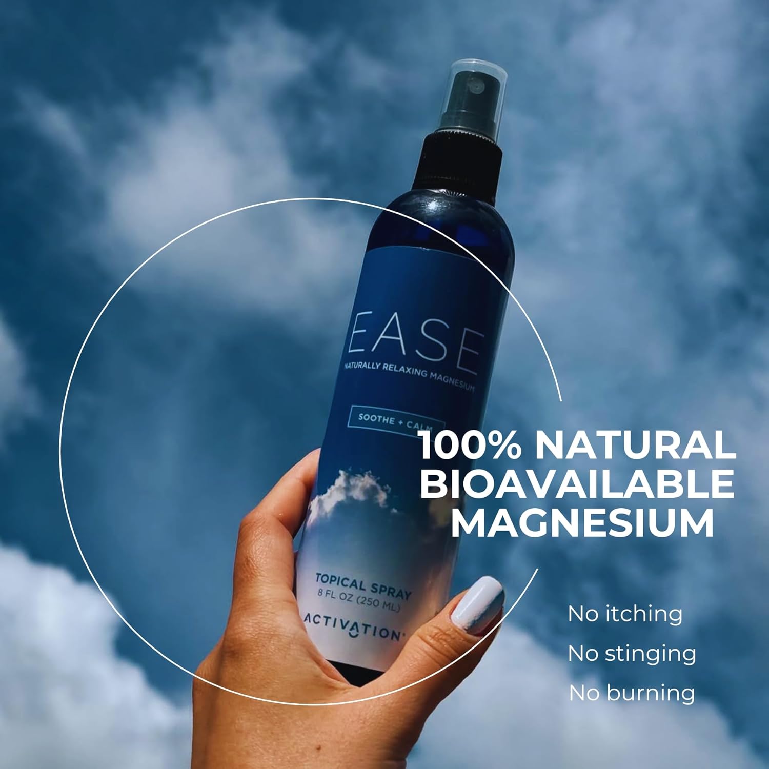8 fl oz Magnesium Spray for Easy Activation | Fast Absorbing Chloride from Dead Sea | Enhanced Wellness