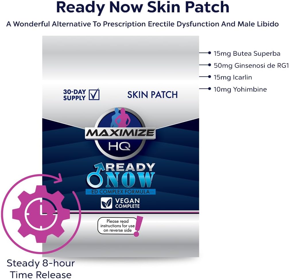 8 Hour Time-Release MAXIMIZE HQ Patches - Gluten-Free and Vegan Formula - Available Now