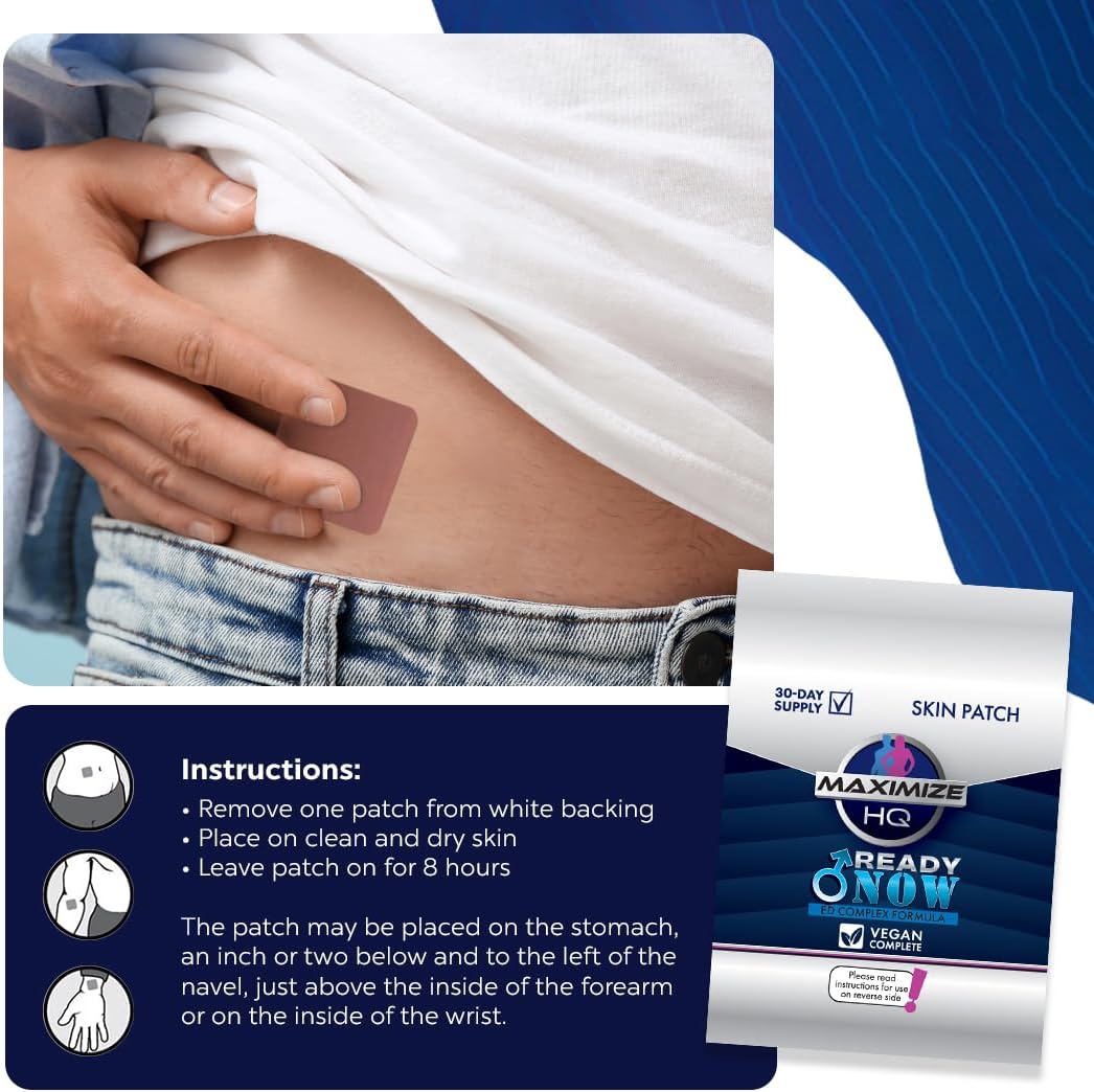 8 Hour Time-Release MAXIMIZE HQ Patches - Gluten-Free and Vegan Formula - Available Now