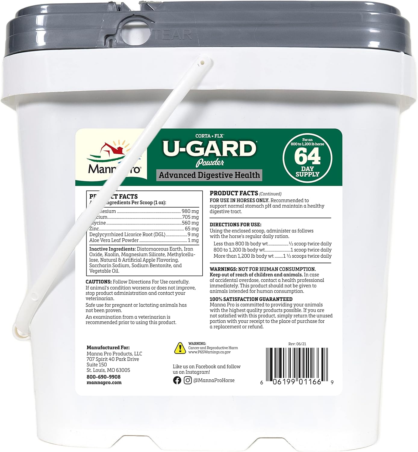 8 LB Manna Pro Corta-Flx U-Gard Powder for Equine Gastric Health & Ulcer Prevention