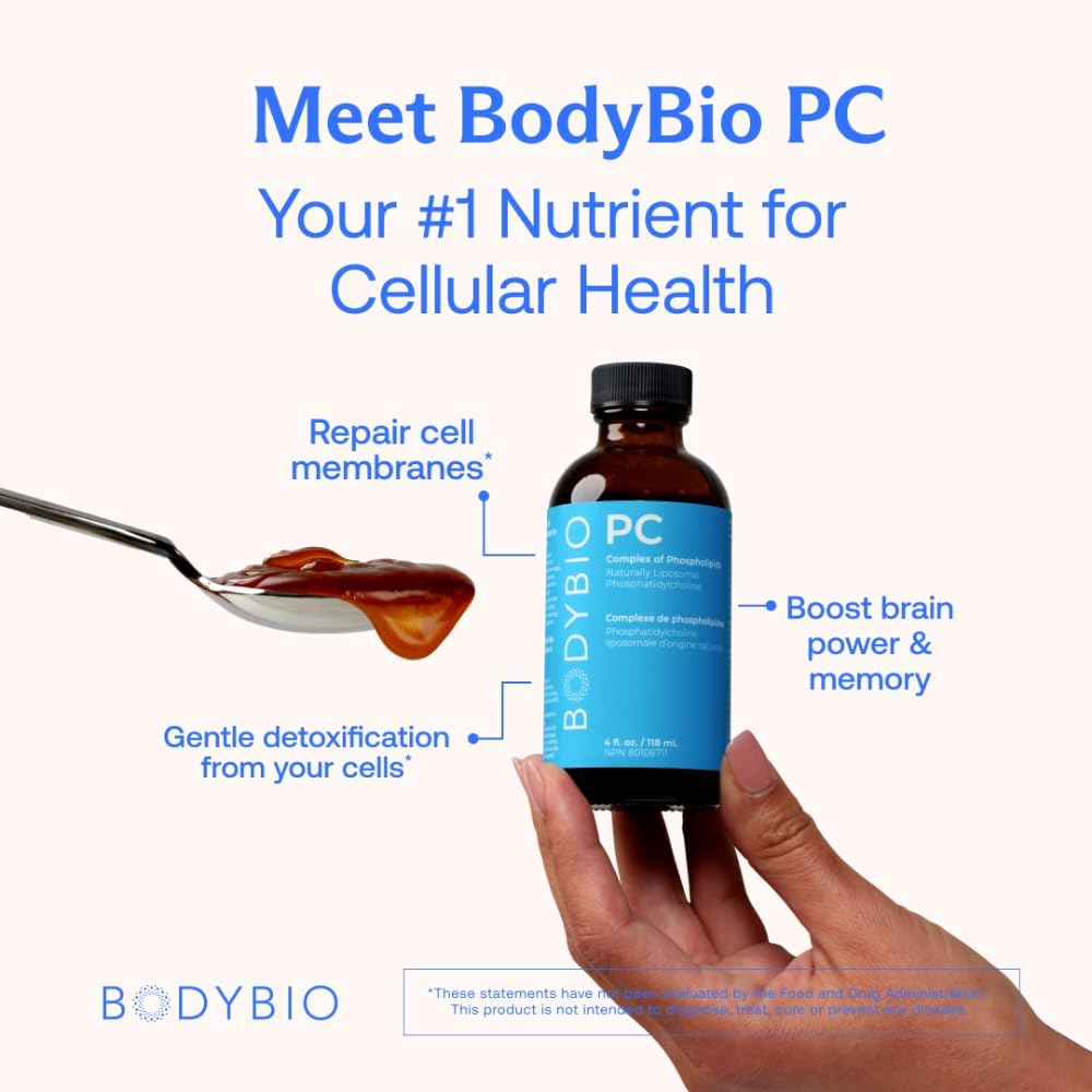 8 oz BodyBio Phospholipid Complex Brain Supplement - Boost Focus, Memory & Cellular Repair with Phosphatidylcholine - Nootropic for Healthy Aging