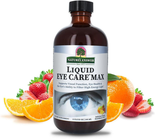 8 oz Liquid Eye Care Supplement | Supports Visual Function | Non-GMO | Gluten Free | Vegetarian | Made in USA | Great Taste | Nature's Answer