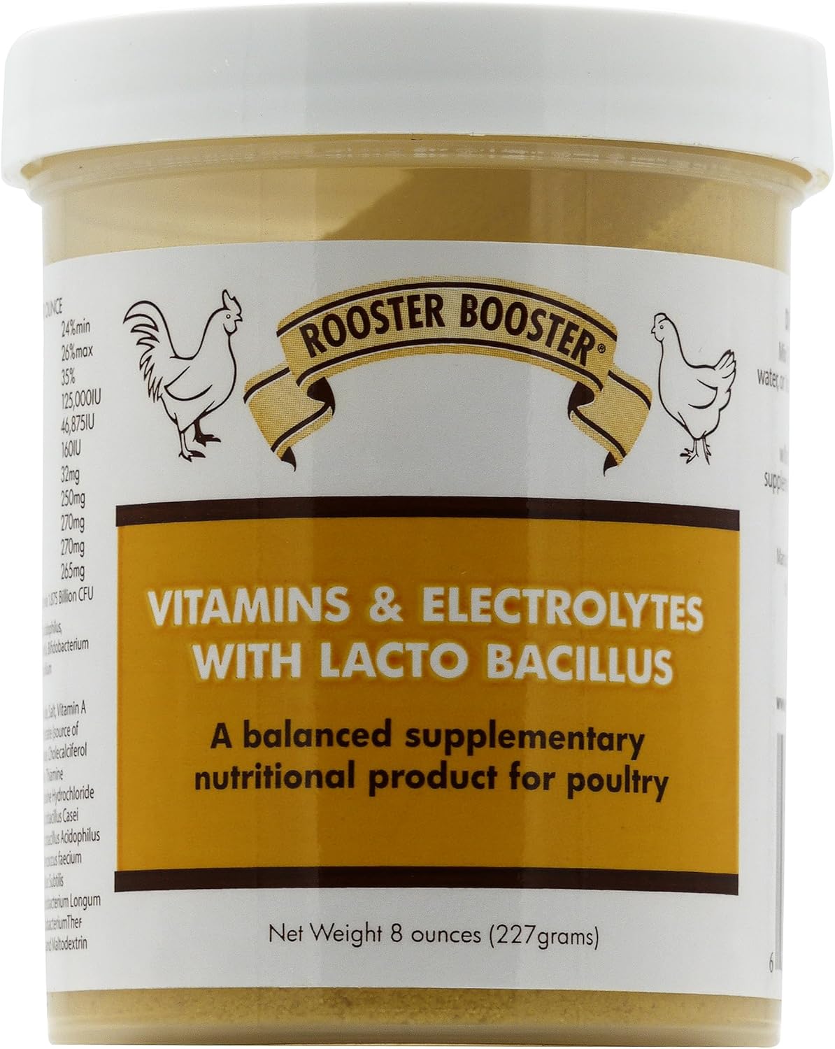 8 oz Rooster Booster Vitamins and Electrolytes with Lactobacillus - Natural Supplement for Poultry
