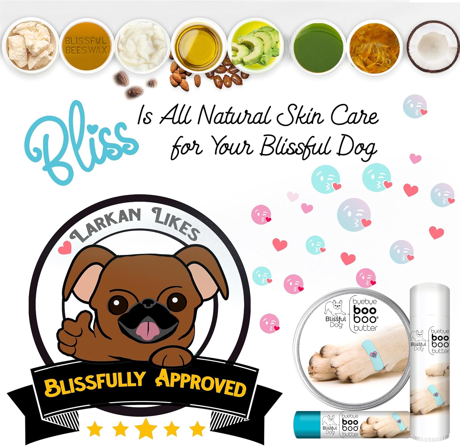 8 oz Tin of Blissful Dog German Shepherd Booboo Butter for Dry Skin Relief