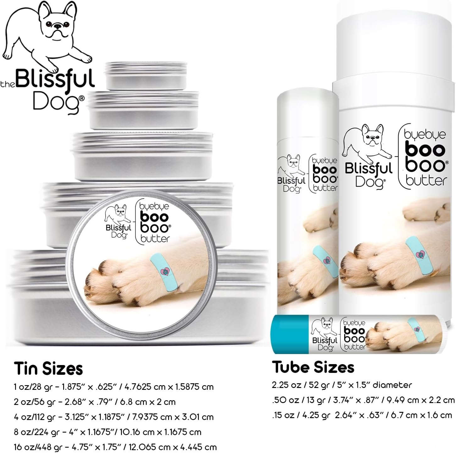 8 oz Tin of Blissful Dog German Shepherd Booboo Butter for Dry Skin Relief