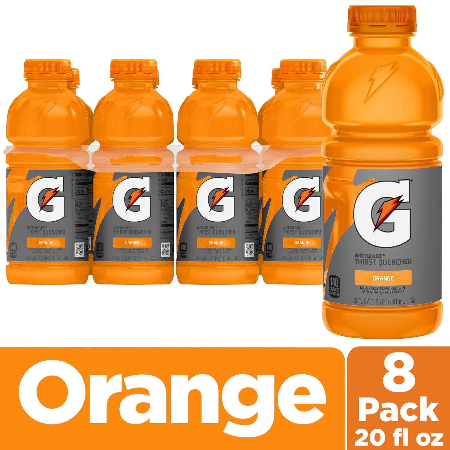 8-Pack Gatorade Thirst Quencher Orange 20 Fl Oz Bottles
