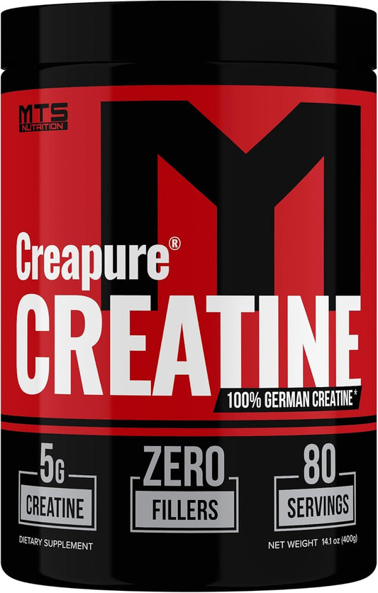 80 Servings MTS Nutrition Creapure Creatine Powder for Muscle Growth and Recovery - Unflavored Supplement