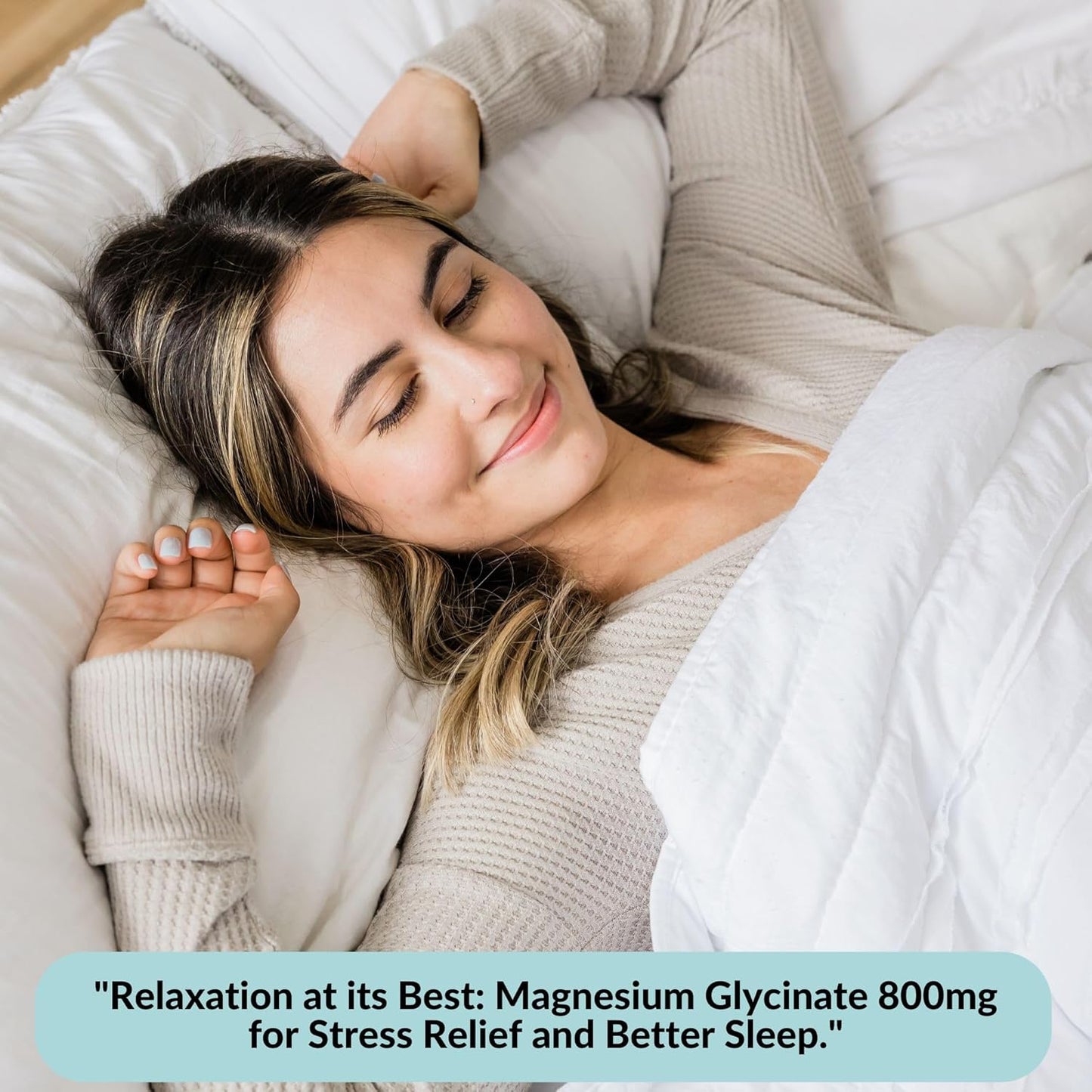 800mg Byblite Magnesium Glycinate for High Absorption - Promotes Wellness, Sleep, Muscle Function, Heart Health, and Stress Relief