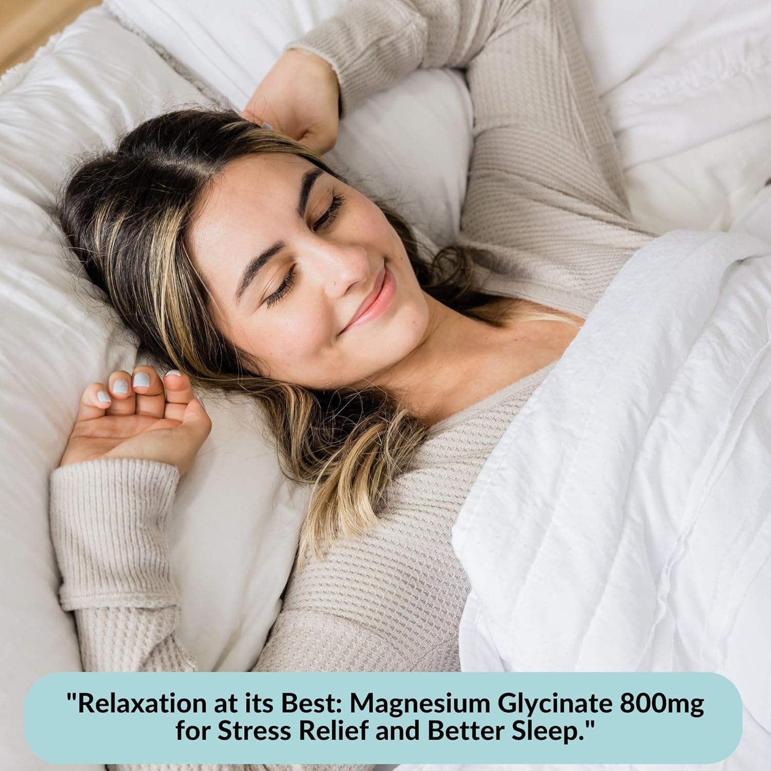 800mg Byblite Magnesium Glycinate for High Absorption - Promotes Wellness, Sleep, Muscle Function, Heart Health, and Stress Relief
