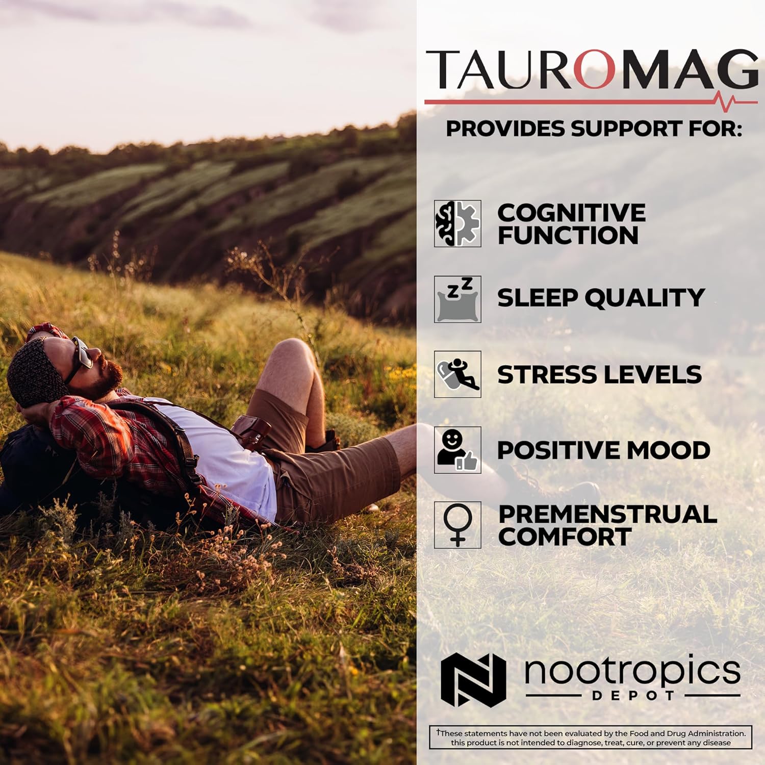 800mg Magnesium N-Acetyl Taurinate Capsules - 30 Count by Nootropics Depot